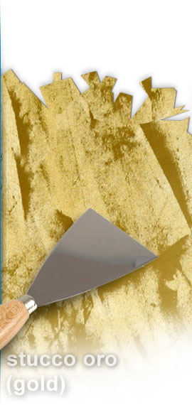 stuccos with metallic effect: gold